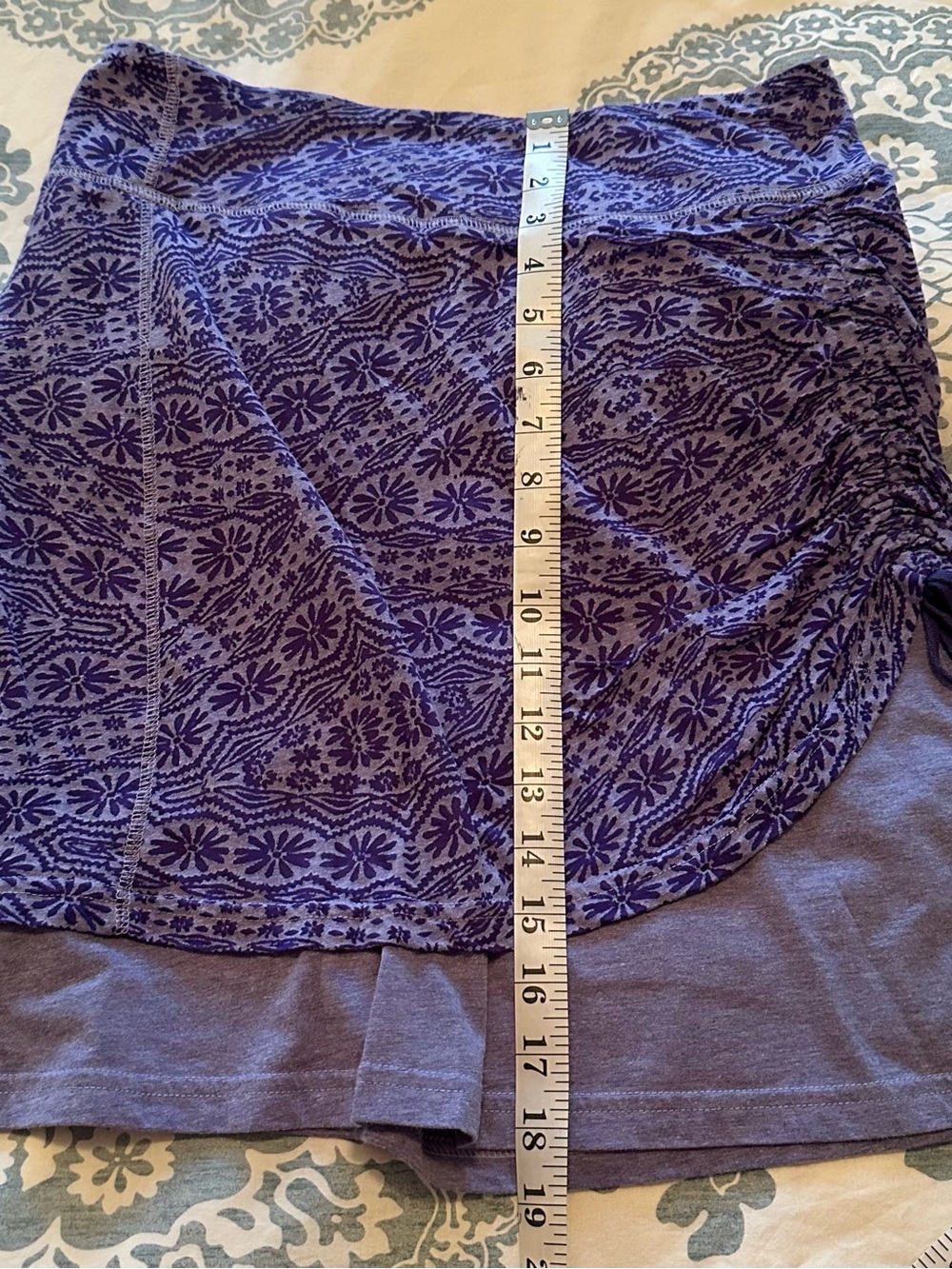 Athleta Purple Patterned Layered Knit Skirt size S - Picture 2 of 6